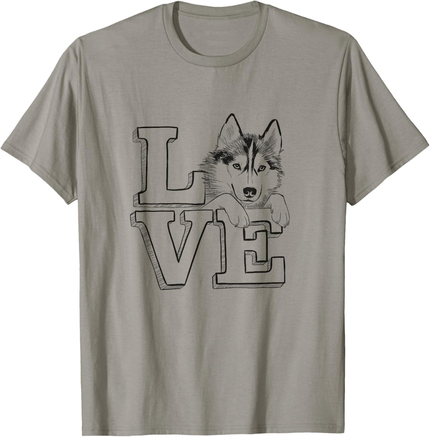 Siberian Husky Dog Love Design Idea for Men Women T-shirt