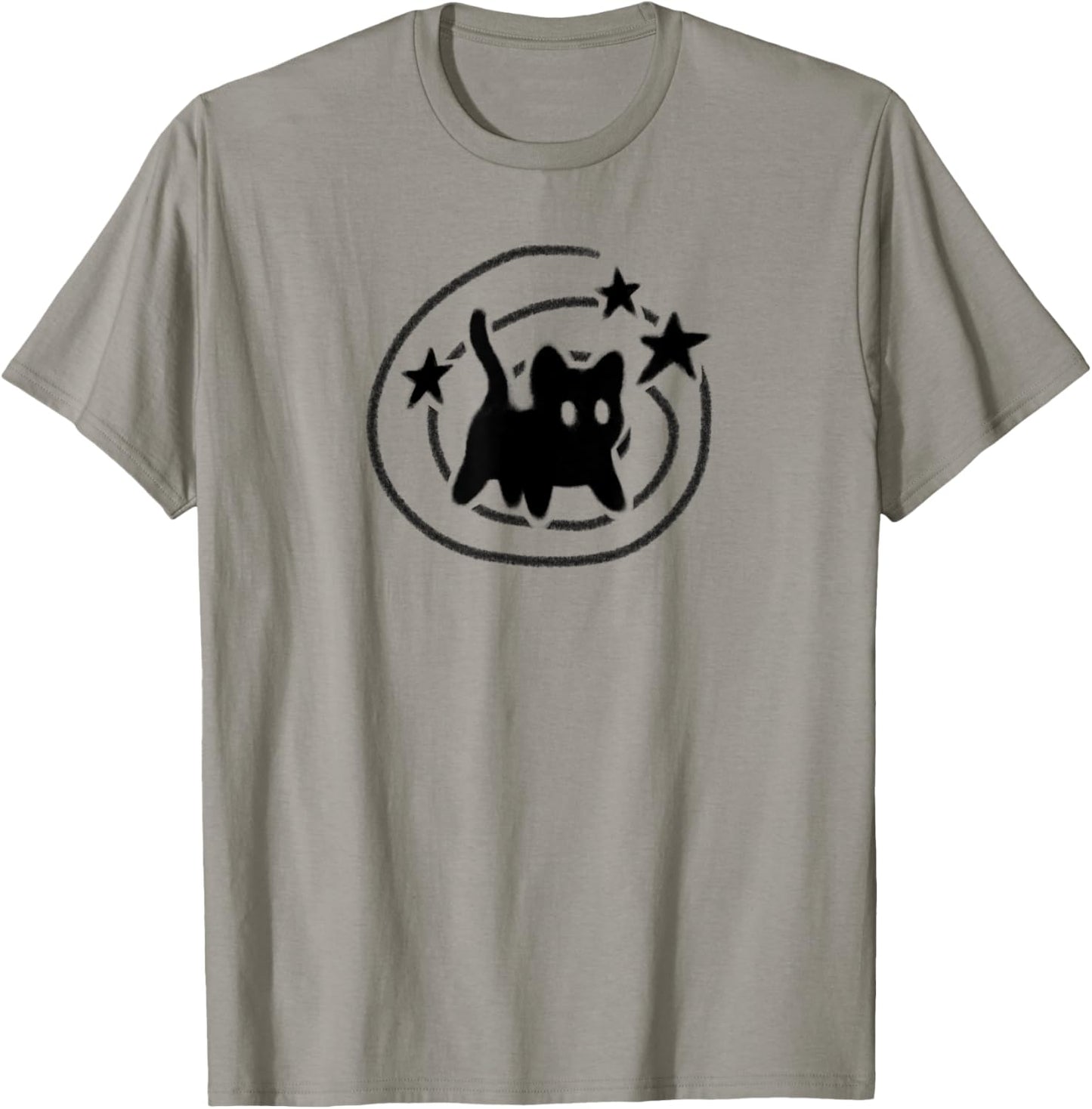 Y2K 90s Scary Cat Tomcat is Scared under Starry Tail T-Shirt