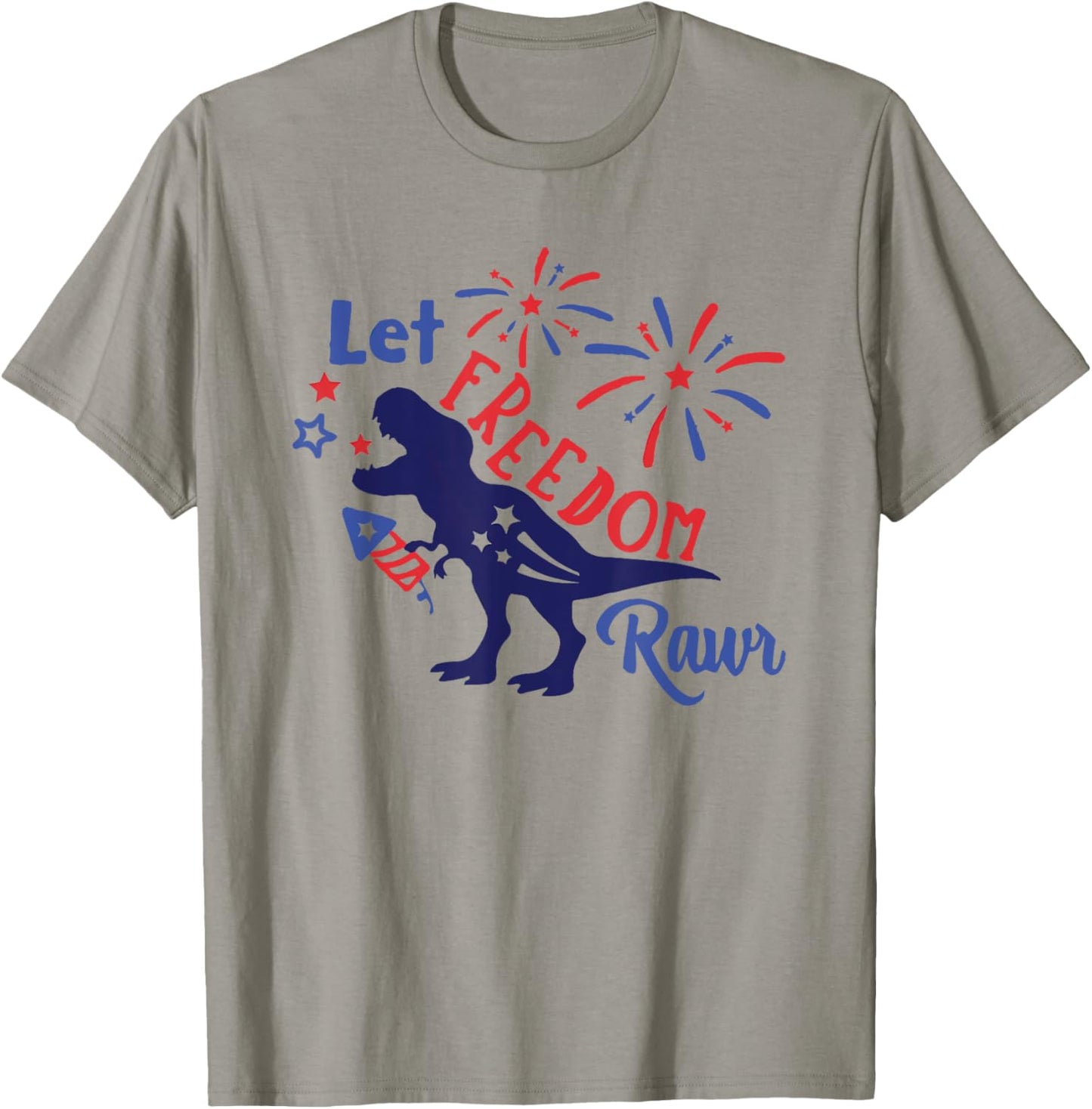Let Freedom Rawr Cute Dinosaur Dino 4th Of July T-Shirt