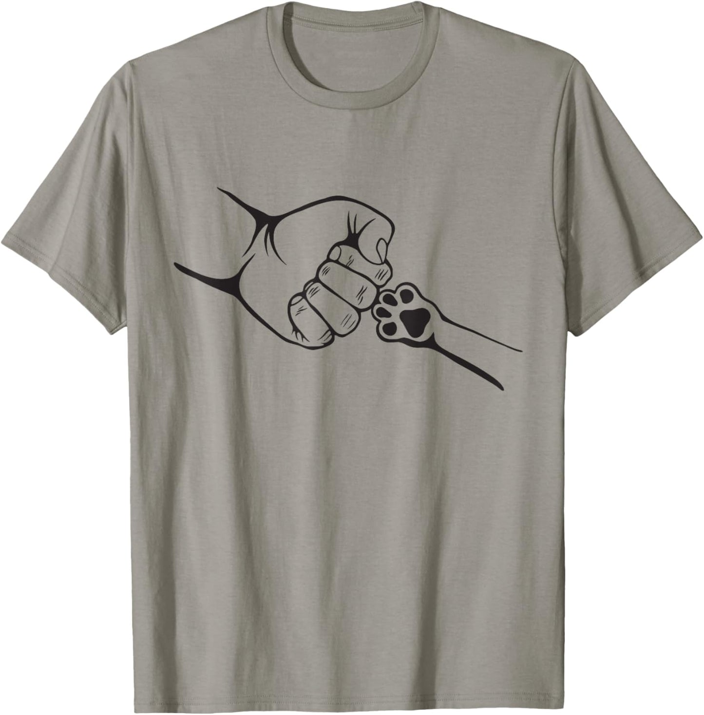 Cute Dog and Human Fist Bump, Funny Dog Owner T-Shirt