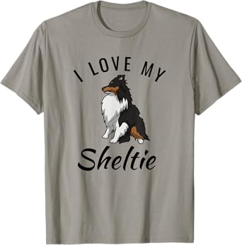 Adorable I Love My Sheltie Tri-color Sheltie Shirt Mom Gift T-Shirt