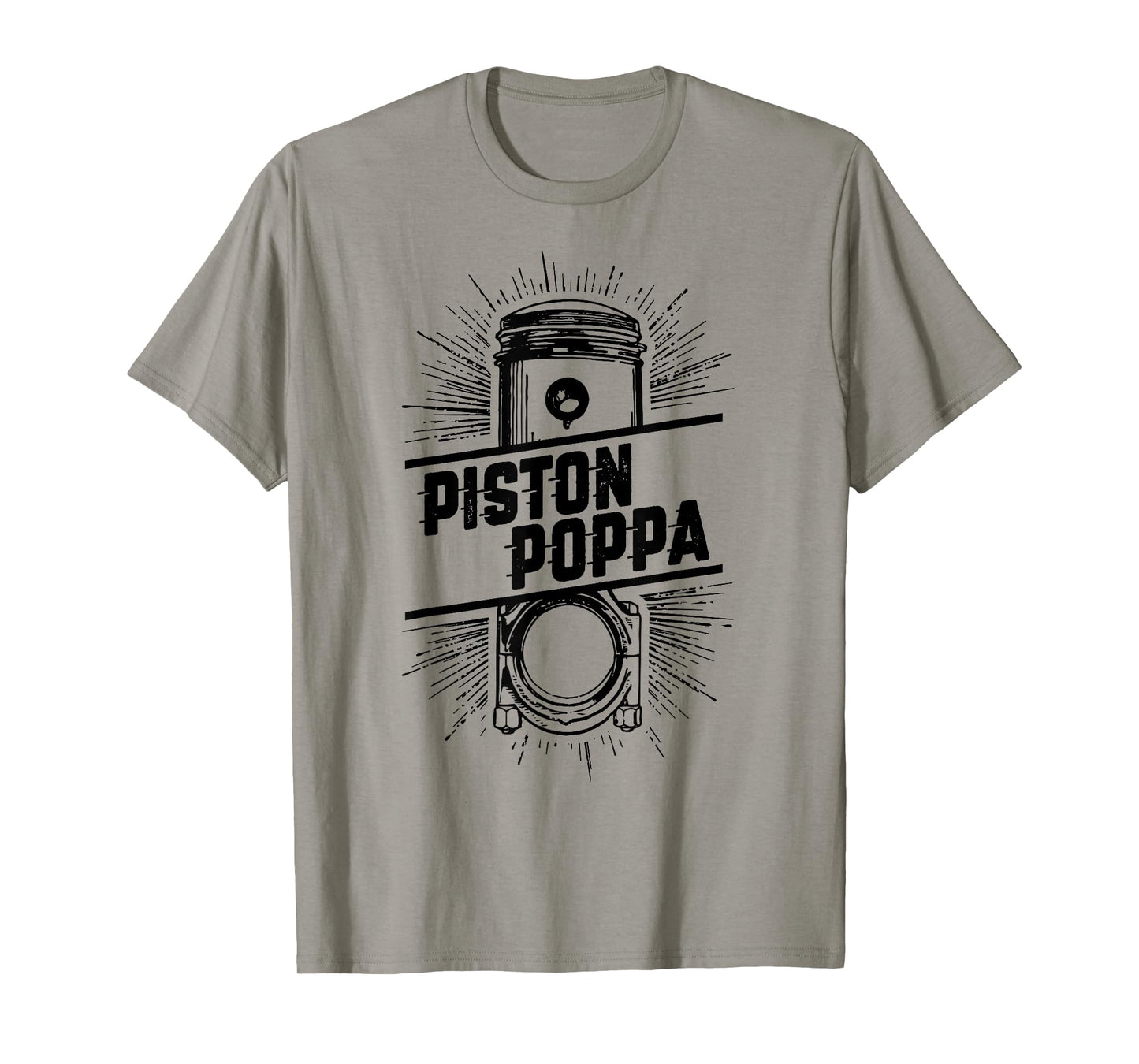 Piston Poppa - Vintage Car Lover T-Shirt Dad Grandpa Gift
