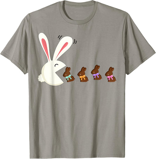 Funny Easter Rabbit Eating Chocolate Easter Bunnies Easter T-Shirt