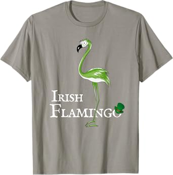 Funky Irish Flamingo Green Bird St Patricks Day T-Shirt