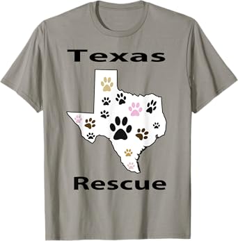 Texas Pet Paws Rescue Shirt TX Paw Footprint Gift TShirt T-Shirt