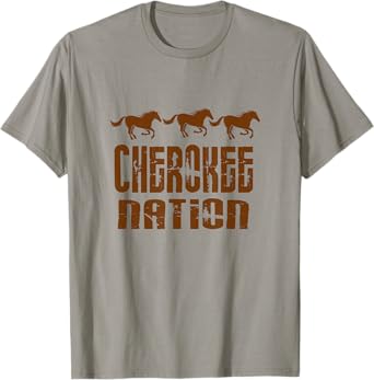 Cherokee Nation With Running Horses T-Shirt T-Shirt