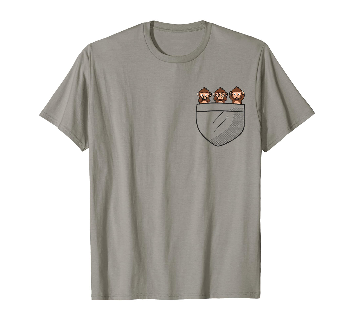 See three wise monkeys, hear no evil animal in the bag T-Shirt