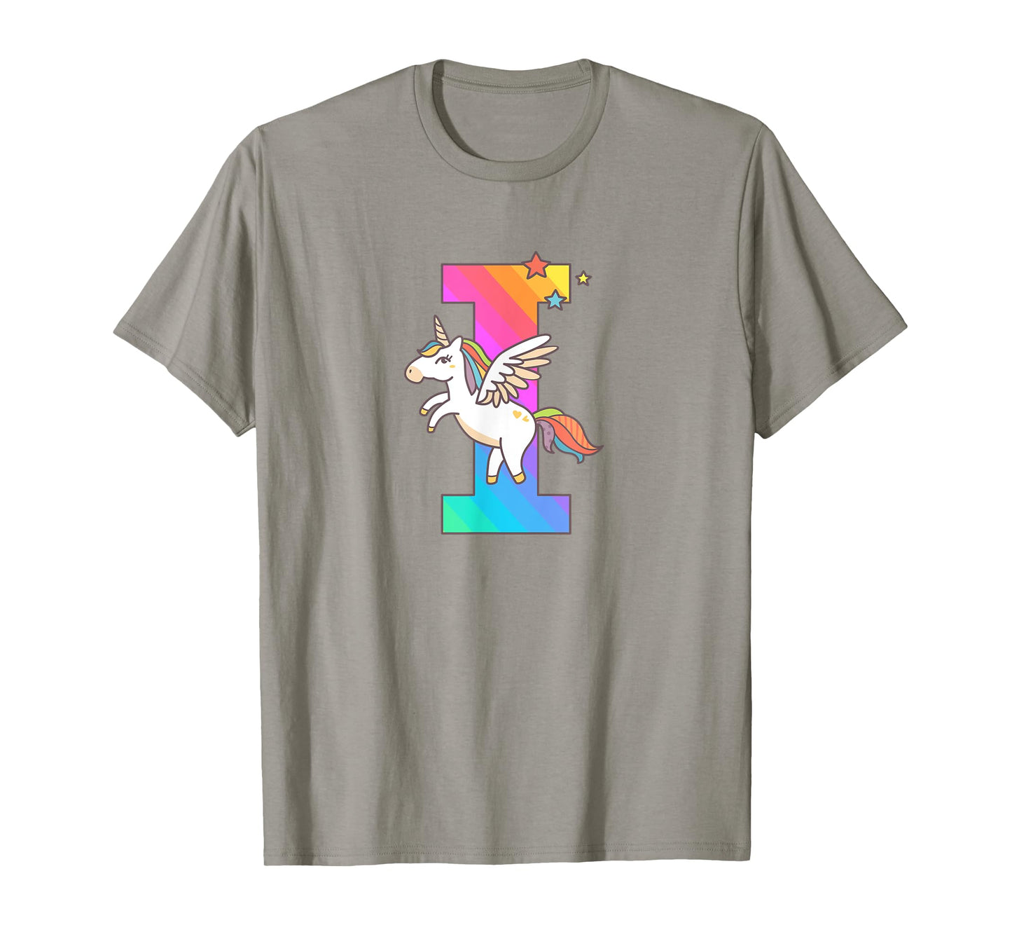 Unicorn Monogram Letter I Initial Cute Girls Birthday Gift T-Shirt