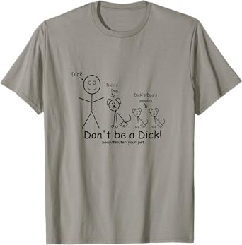 Don't be a Dick Spay Neuter your Pet Animal lover Advocate T-Shirt