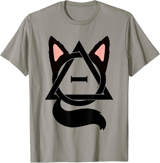 Unique Therian Gifts for Theta Delta Cat Lovers Unisex-Adult Therian Cat T-Shirt Grey Small Classic Fit Polyester 100% Short Sleeve T-Shirt
