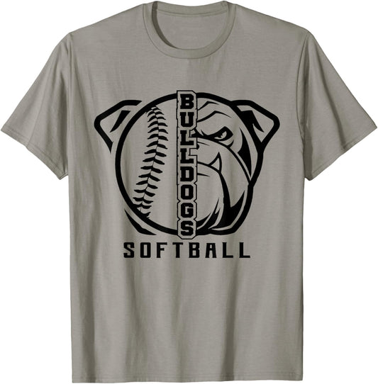Bulldogs Baseball Softball High School Team Mascot Mom T-Shirt
