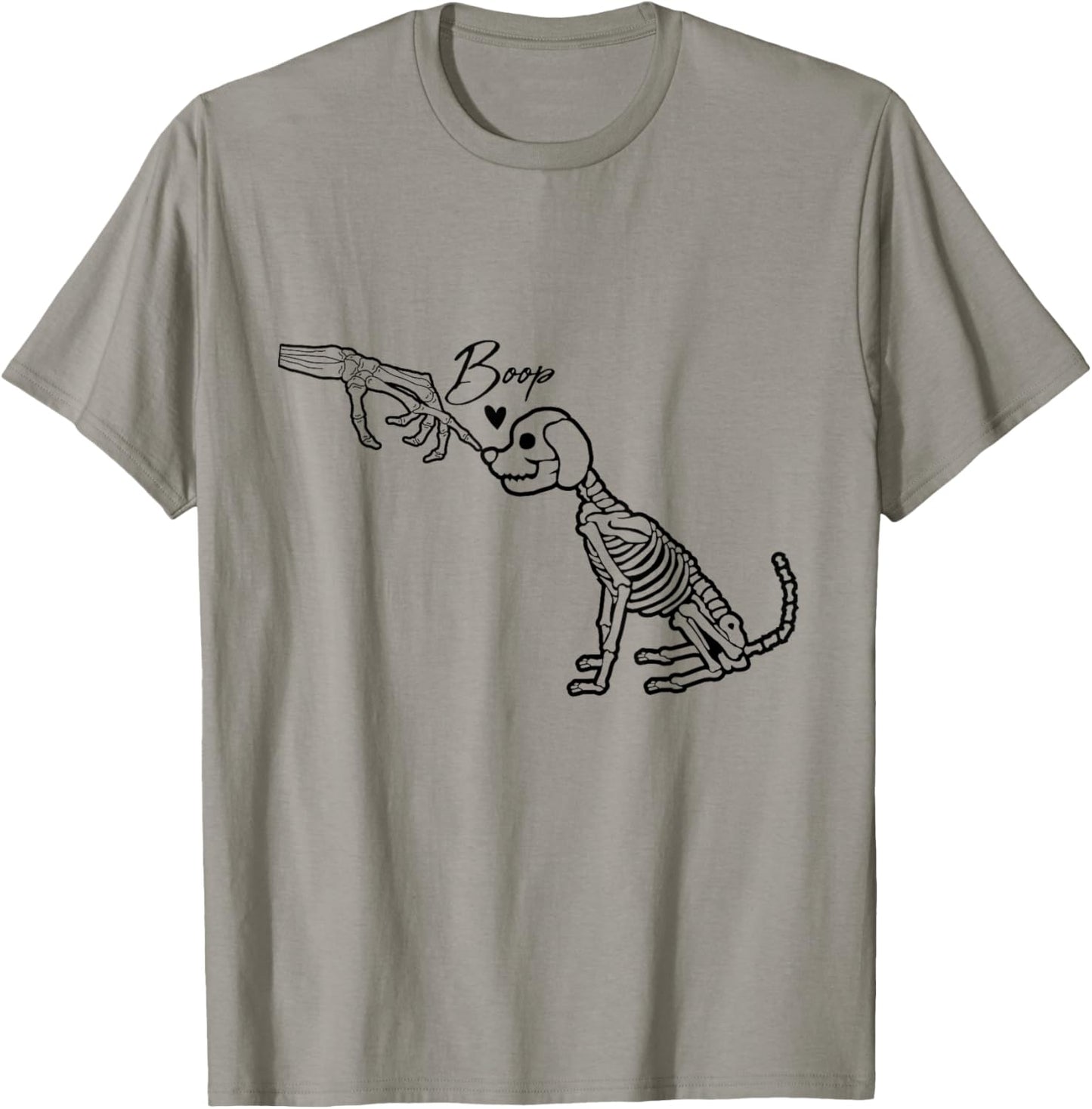 Skeleton Hand Boop Skeleton Dog Halloween Pet Love Men Women T-Shirt