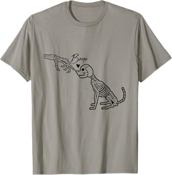 Skeleton Hand Boop Skeleton Dog Halloween Pet Love Men Women T-Shirt