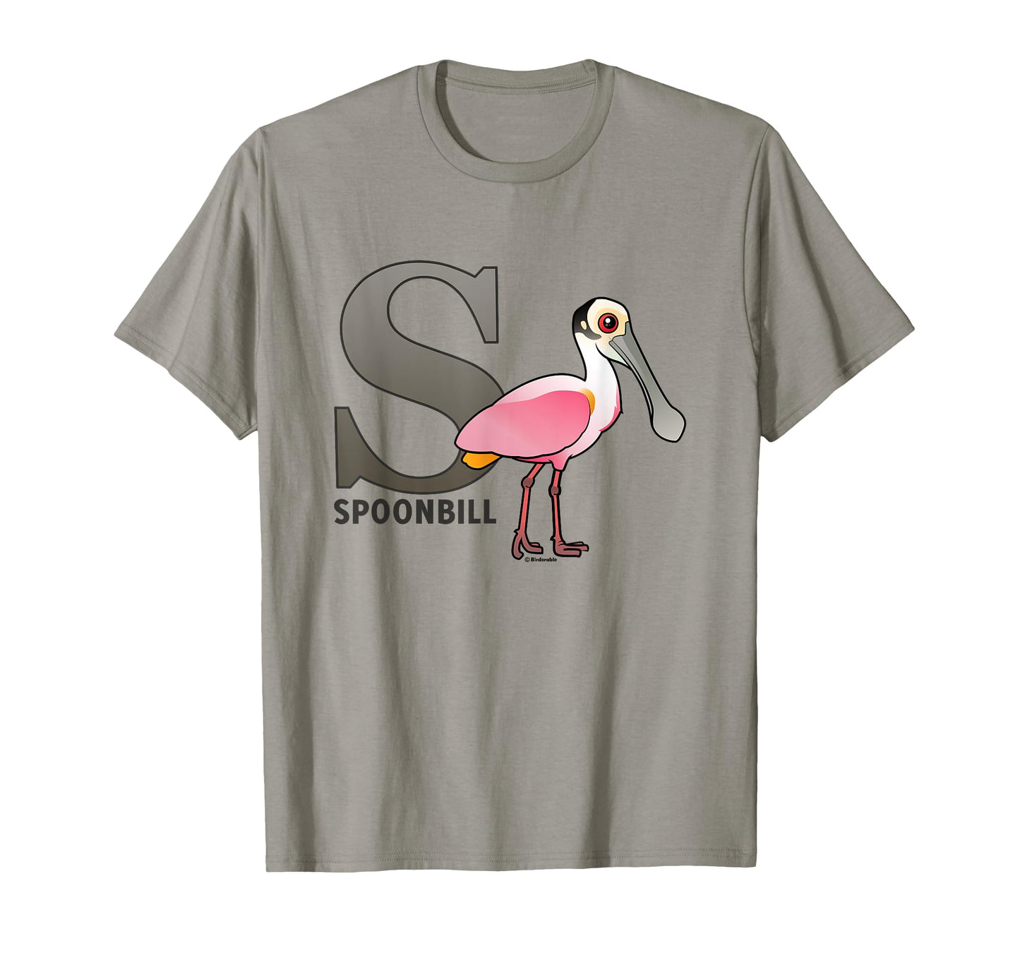 S is for Spoonbill Cute Cartoon Bird Alphabet Gift Idea T-Shirt