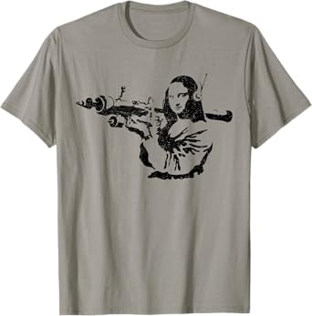 Gioconda Warrior & Bazooka T Shirt, Distressed Graffiti T-Shirt