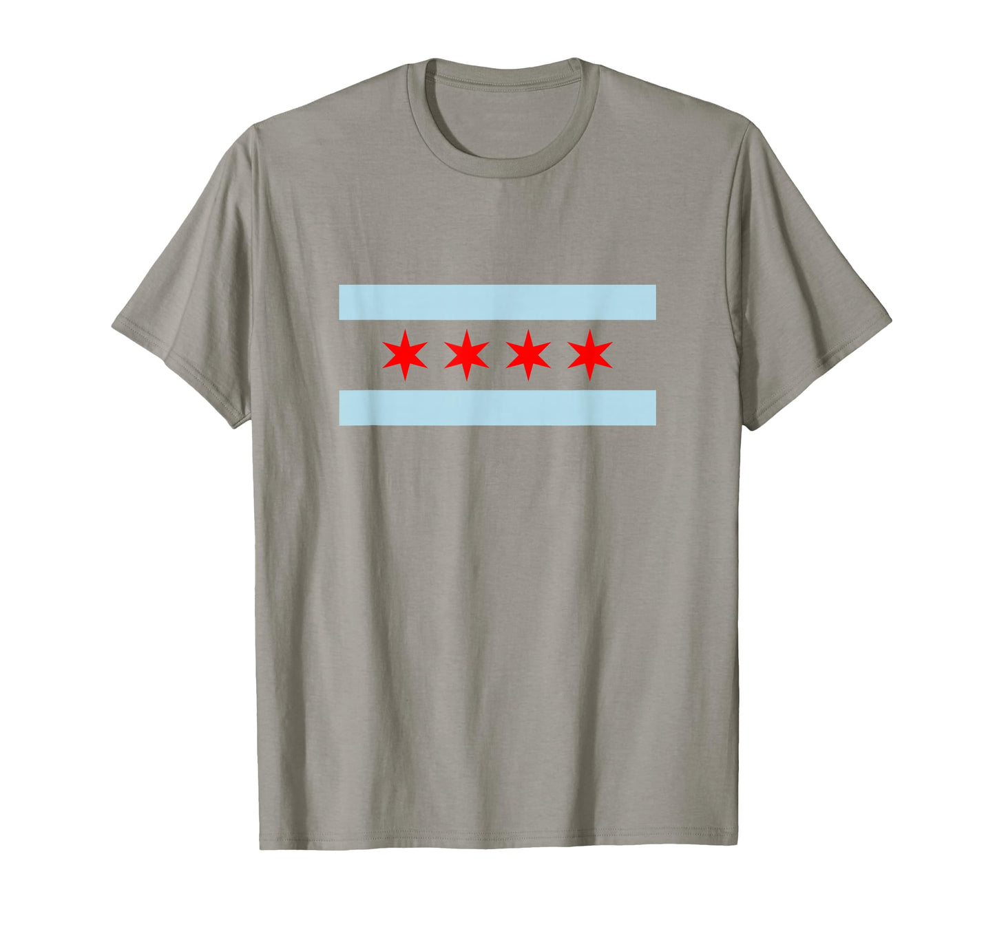 Sweet Chicago Flag Red Six Pointed Stars T-Shirt