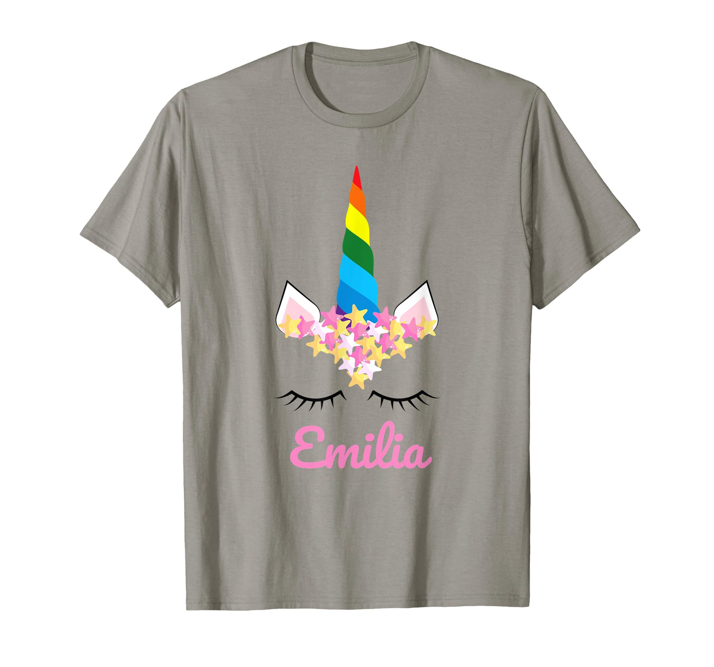 Cute Girls Unicorn Personalized Name Emilia Rainbow Unicorn T-Shirt