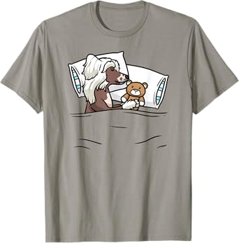 Sleeping Chinese Crested Dog With Stuffed Animal T-Shirt