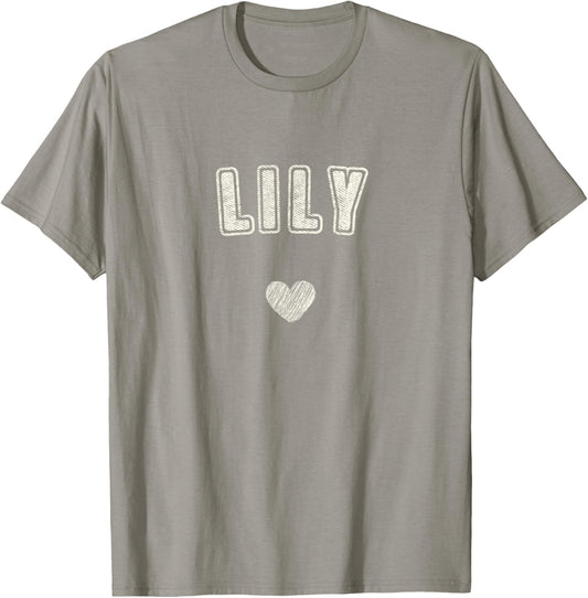 Lily Name Cute Heart Retro Love Lily T-Shirt