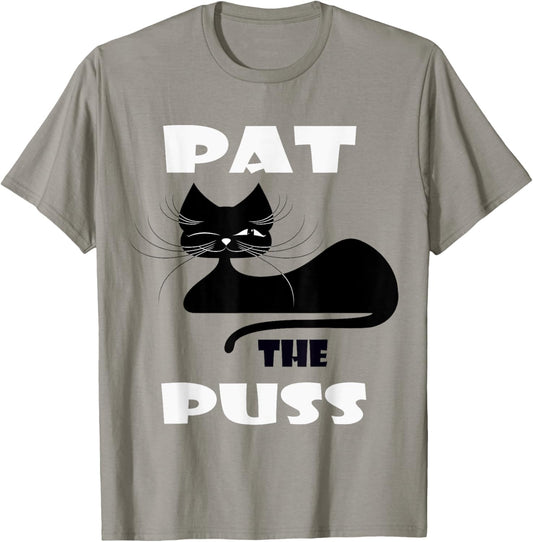 Pat the Puss Black Cat Winking Kitty Pet Cat T Shirt T-Shirt