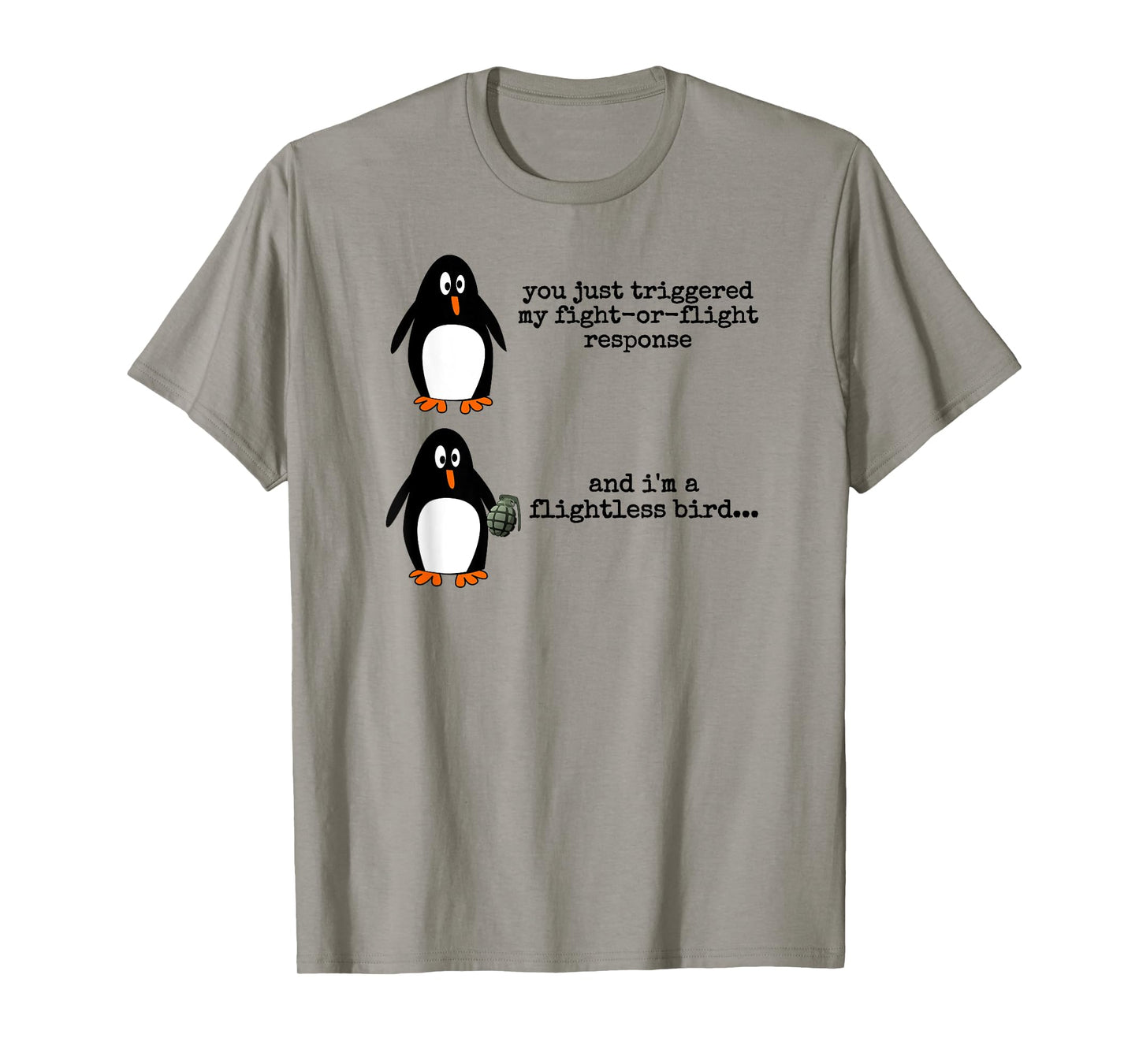 Penguin Fight Or Flight Meme Flightless Bird Social Anxiety T-Shirt
