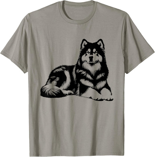 Dog Dad Mom Lover - Monochromatic Alaskan Malamute T-Shirt