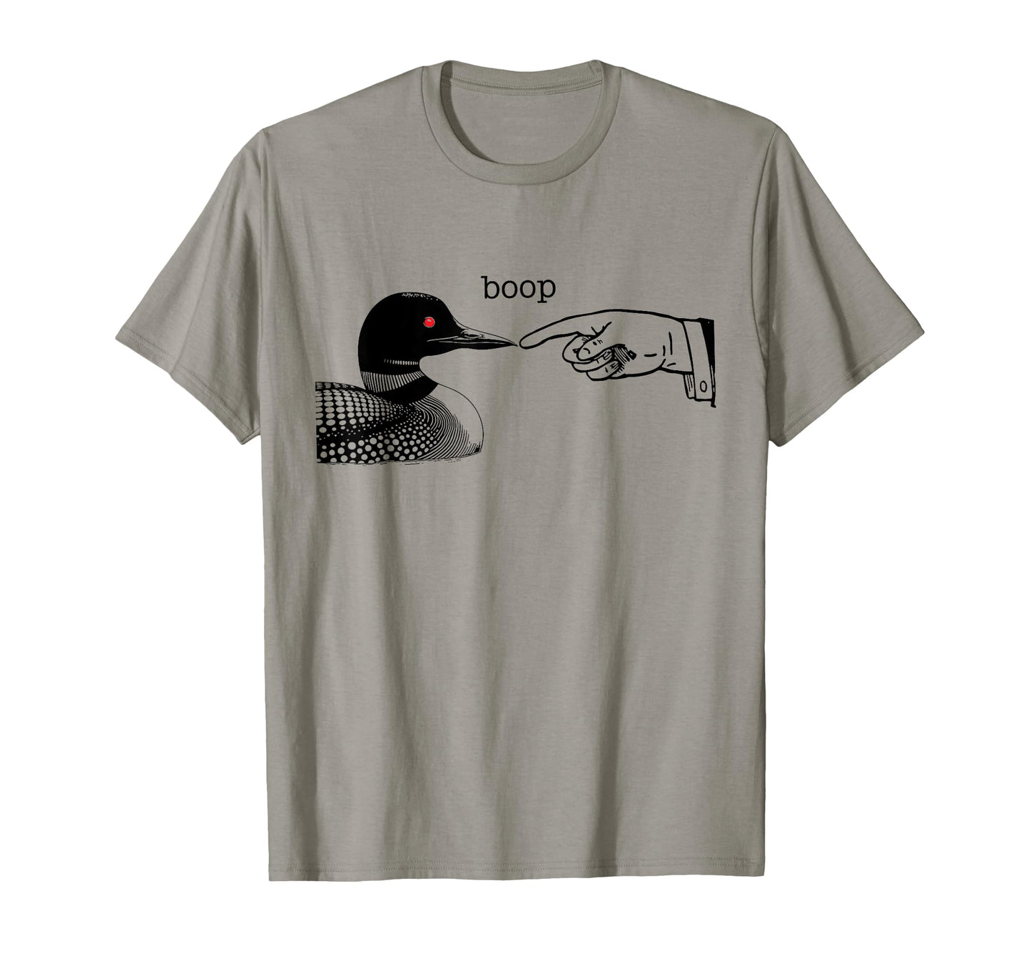 Loon Boop With Pointing Hand Human - Water Bird Loon Lovers T-Shirt