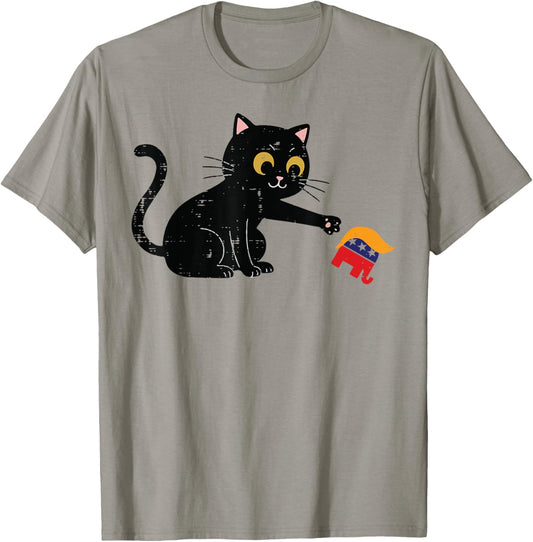 Resist Cat Tipping Elephant Funny Protest Women Men Kid T-Shirt