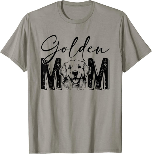 Golden Mom Golden Retriever Lover Dog Mama Funny Retro T-Shirt