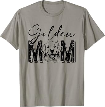 Golden Mom Golden Retriever Lover Dog Mama Funny Retro T-Shirt