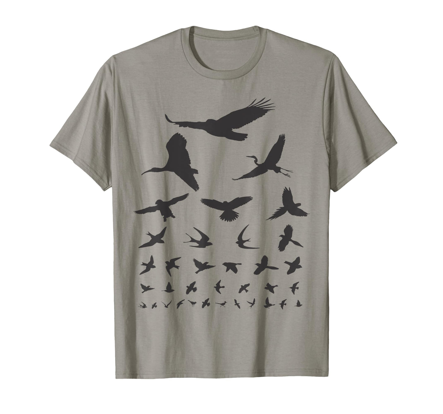 Happy Birding Women's Birdwatching Eye Chart T-Shirt, Grey, Small, Short Sleeve