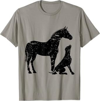 Horse And Dog Silhouette Love Harmony T-Shirt