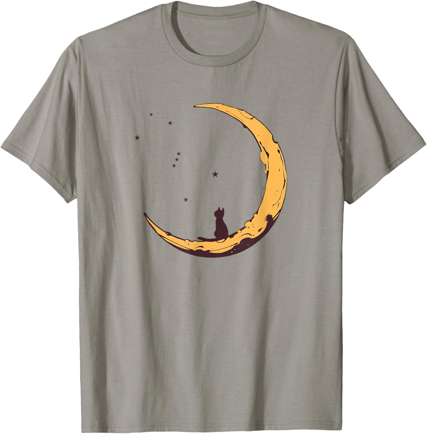 Star Watcher Orion Constellation Watching Cat Crescent Moon T-Shirt