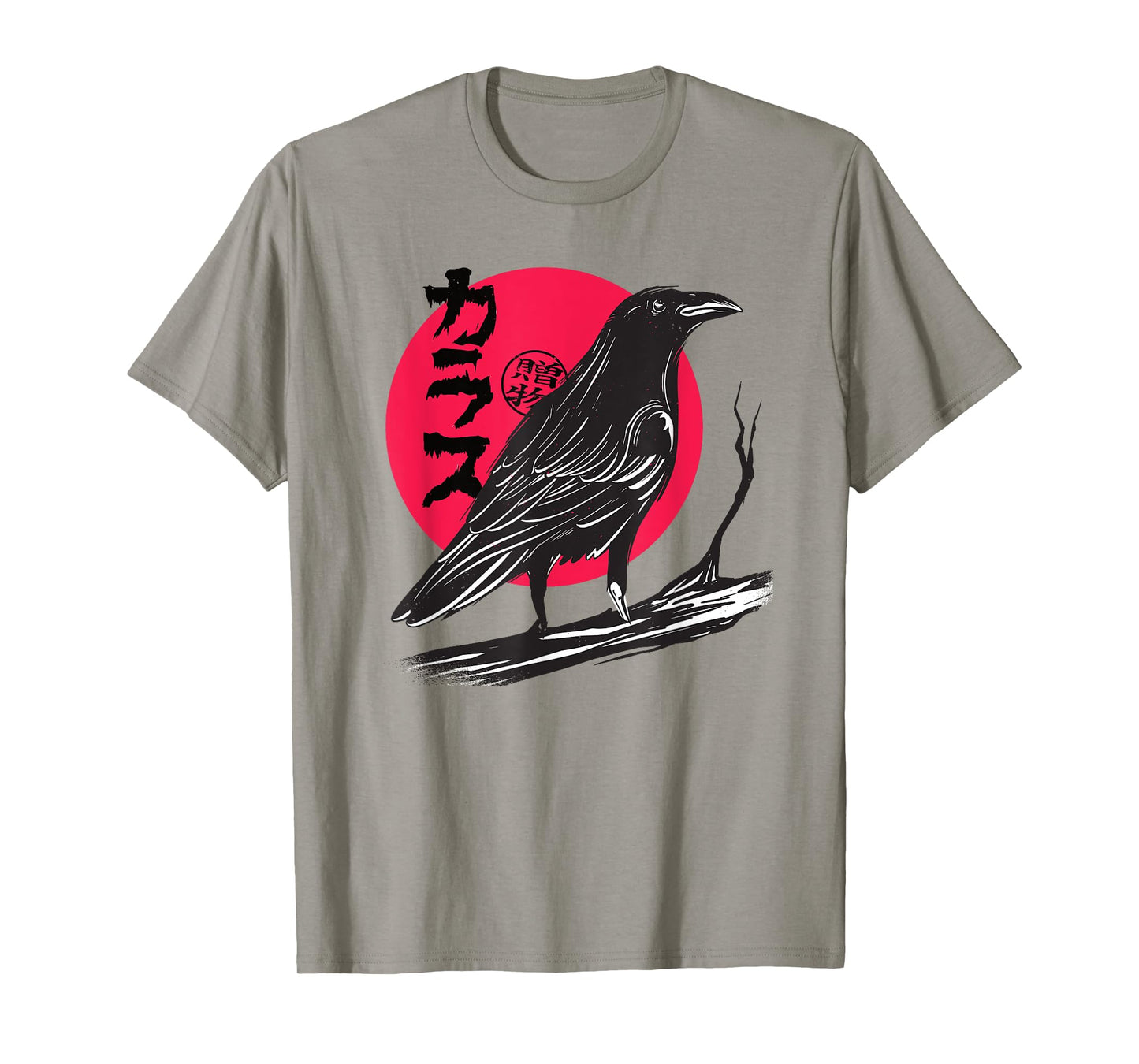 Red Moon Raven Crow Bird Japanese T-Shirt