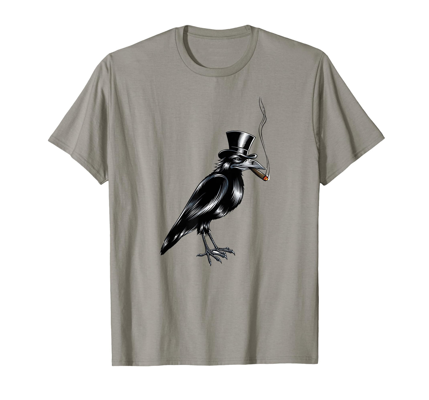 Black Crow Top Hat Smoking Cigar Graphic Art T-Shirt T-Shirt