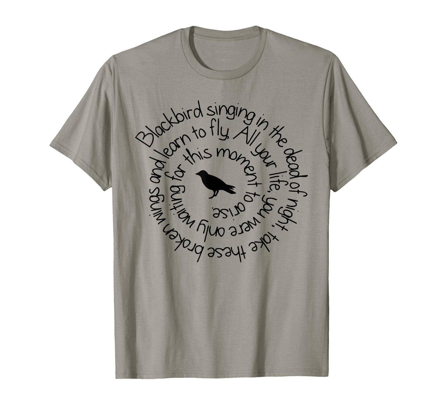 Blackbird art singing retro 80s T-Shirt