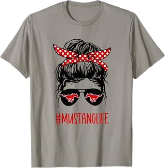 Mustang Life Messy Bun Red T-Shirt