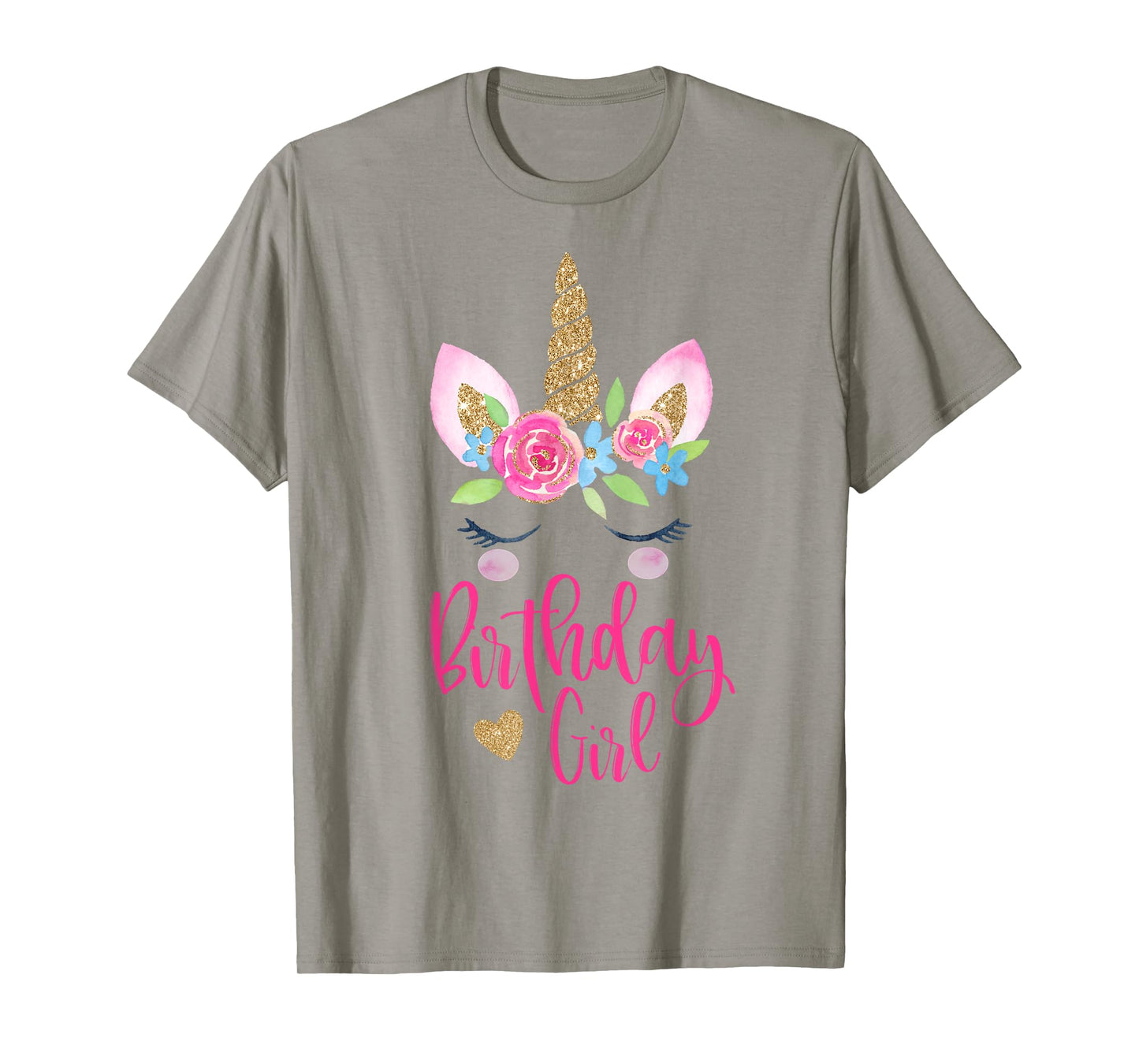 Unicorn Birthday Girl Shirt Pink Cute Theme Party T-Shirt T-Shirt
