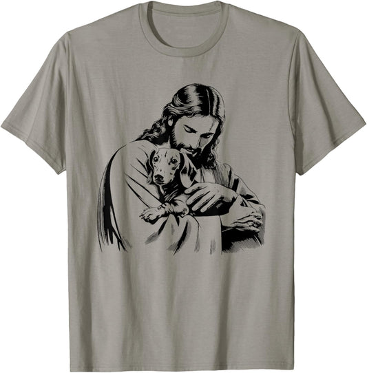 Jesus Dachshund Dog - Funny Christian Religious Dog Lover T-Shirt