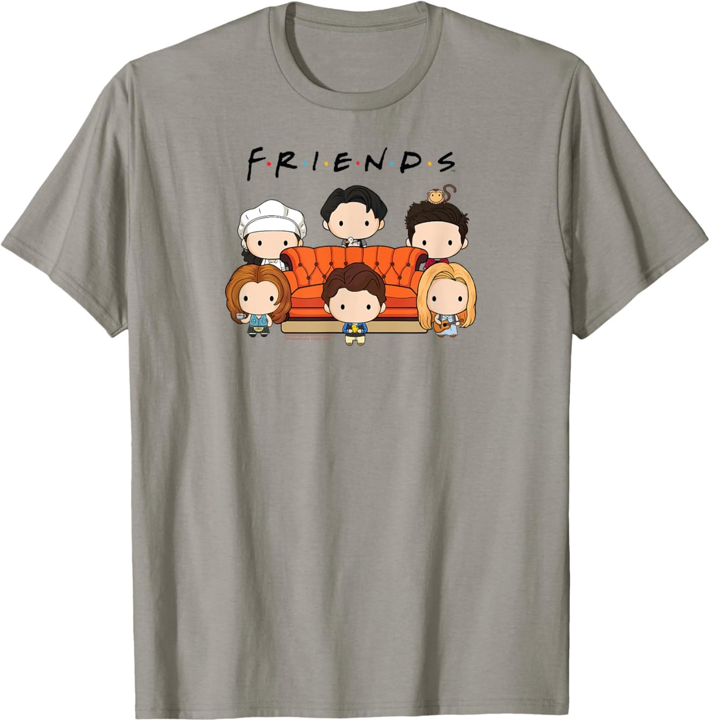 Friends Chibi Cast with Sofa Funny TV Show T-Shirt