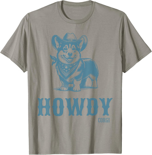 Retro Howdy Corgi Cowboy Western Country Cowboy Cowgirl T-Shirt