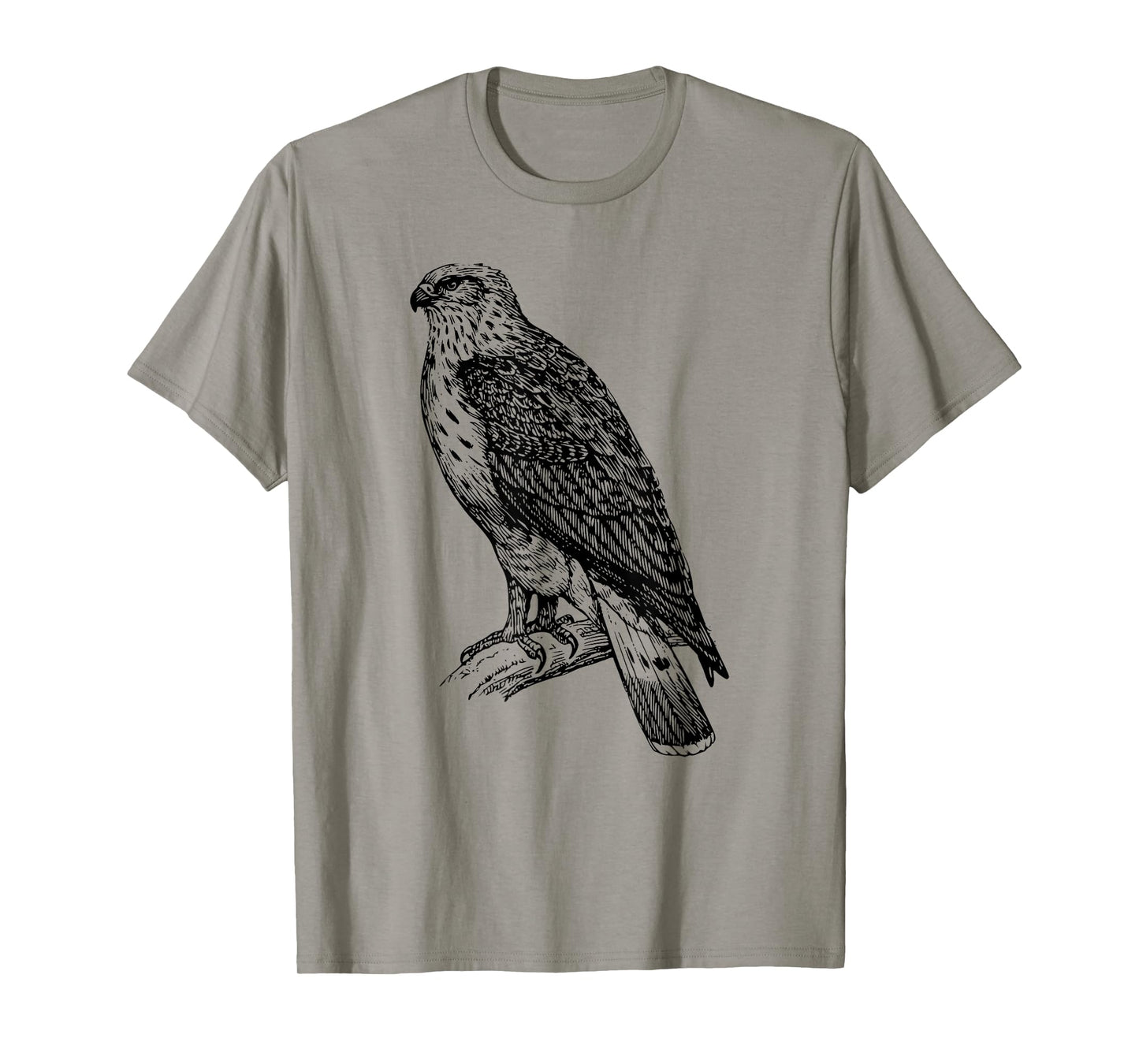 Hawk T-Shirt Ornithology Tee Shirt Black Line Drawing T-Shirt