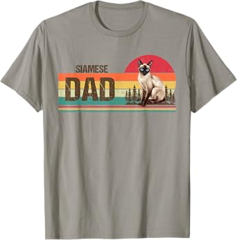 Funny Siamese Cat Dad Shirt For Men Fathers Day T-Shirt