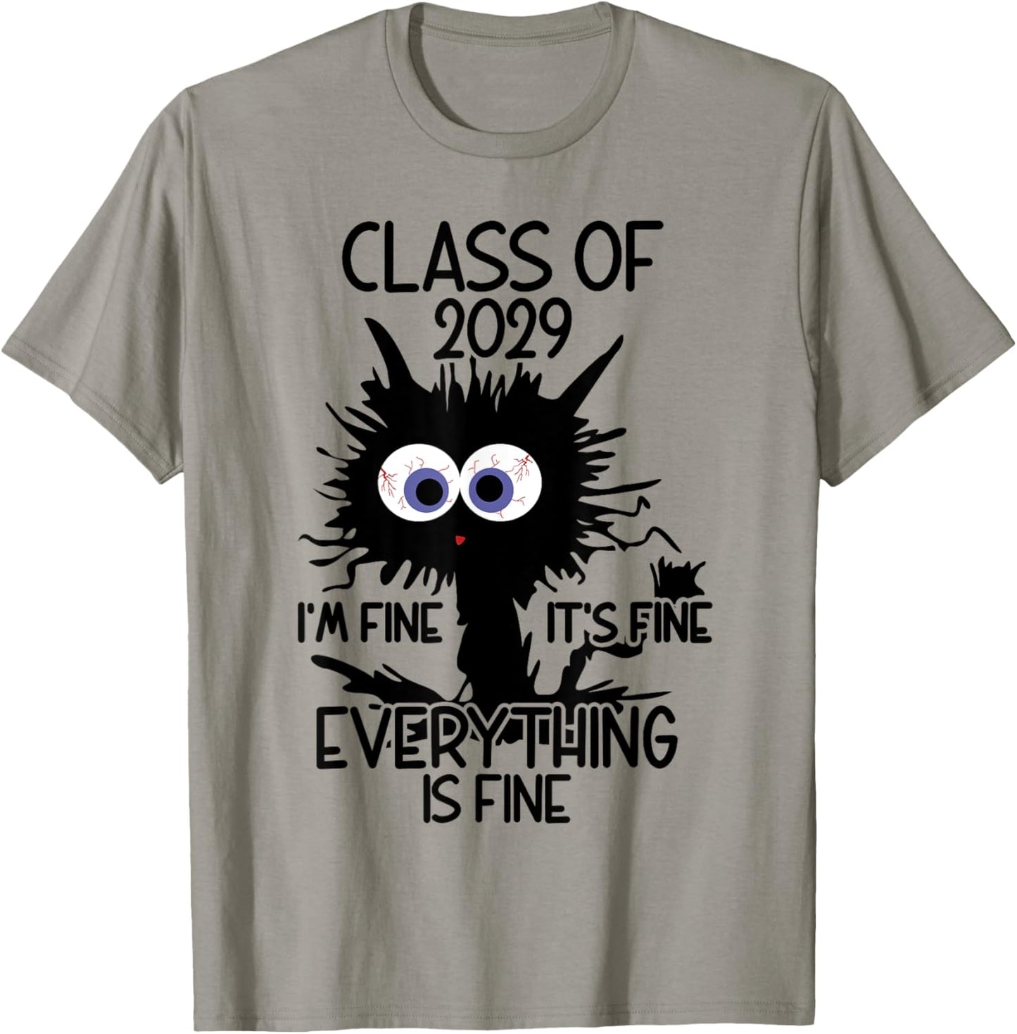 I'm Fine It's Fine Cat Class Of 2029 T-Shirt