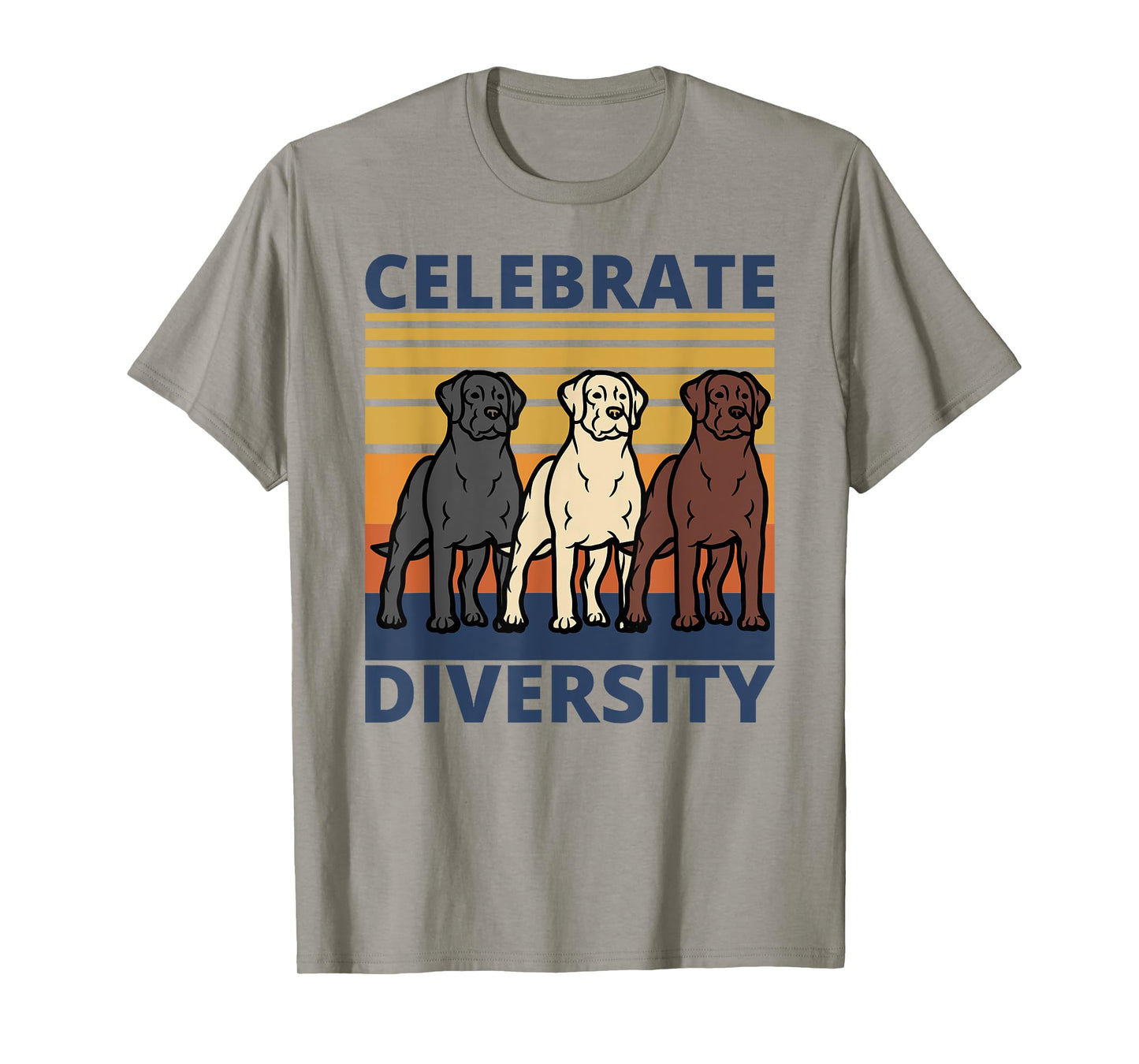 Black Yellow Chocolate Lab Celebrate Diversity Labrador T-Shirt