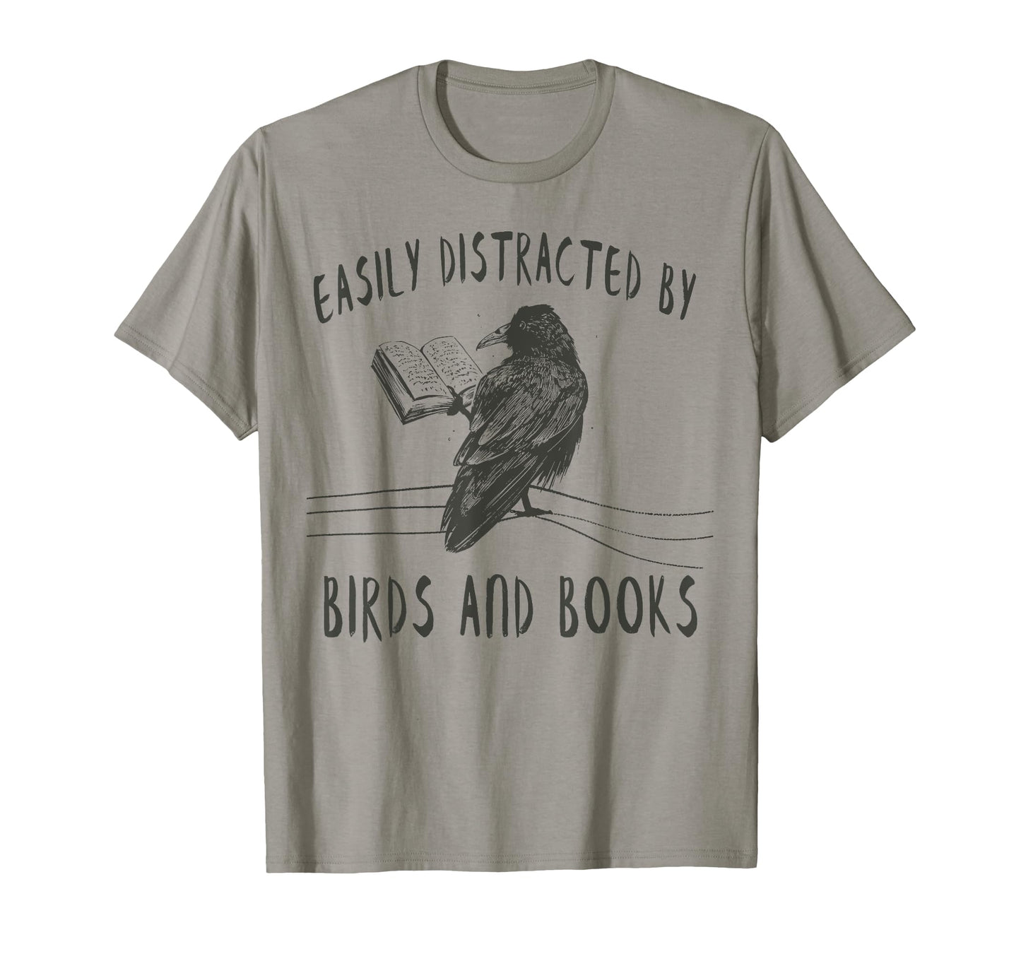 Easily Distracted By Birds And Books Shirts Reading Cool T-Shirt