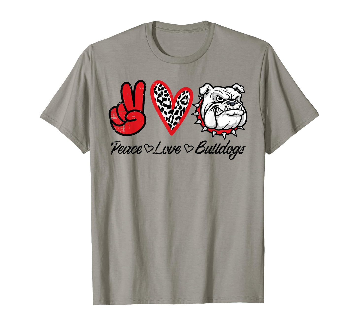 Peace Love Bulldog Men Kids Boys Girls Youth Women Teen T-Shirt