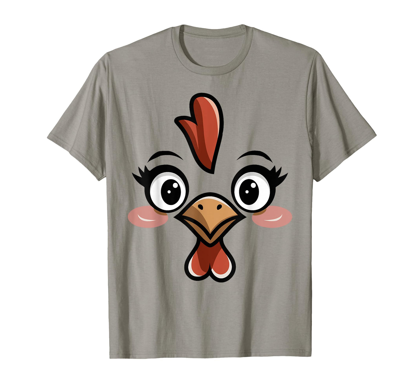 Novelty Last Minute Easy Halloween Party Stuff Halloween Chicken Face T-Shirt Women Kids Blue, White Size Small Classic Fit Round Collar Short Sleeve Cotton 60%, Polyester 40%