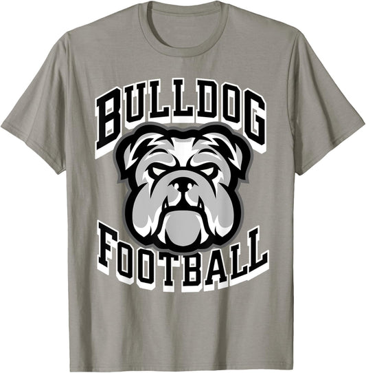 Bulldogs Football Game Day Print Mom Dad Black T-Shirt