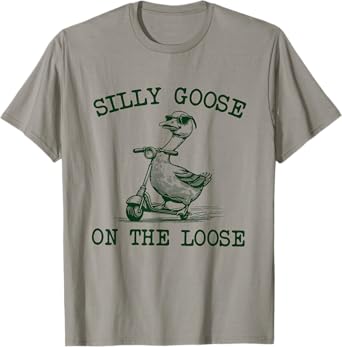 Funny Silly Goose On The Loose Silly Goose Boy Girl Kids T-Shirt